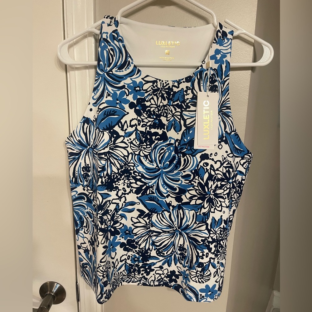 Brand new with tags Lilly Pulitzer lilu bra tank in low tide navy pandarama